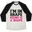 Virgin Teez  Baseball Tee Unisex Tri-Blend Baseball Tee / small / Oatmeal / Black I'M IN SHAPE UNISEX TRI-BLEND BASEBALL TEE