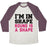 Virgin Teez  Baseball Tee Unisex Tri-Blend Baseball Tee / small / Oatmeal / Maroon I'M IN SHAPE UNISEX TRI-BLEND BASEBALL TEE