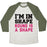Virgin Teez  Baseball Tee Unisex Tri-Blend Baseball Tee / small / Oatmeal / Moss I'M IN SHAPE UNISEX TRI-BLEND BASEBALL TEE