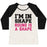 Virgin Teez  Baseball Tee Women's Tri-Blend Baseball Tee / small / Oatmeal / Black I'M IN SHAPE WOMEN'S TRI-BLEND BASEBALL TEE