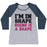 Virgin Teez  Baseball Tee Women's Tri-Blend Baseball Tee / small / Athletic Gray / Navy I'M IN SHAPE WOMEN'S TRI-BLEND BASEBALL TEE