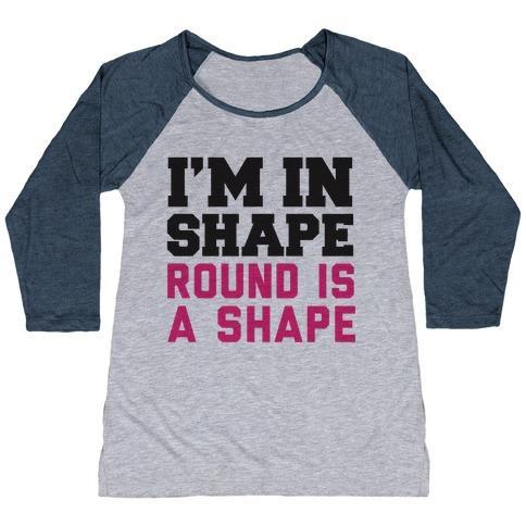 Virgin Teez  Baseball Tee Women's Tri-Blend Baseball Tee / small / Athletic Gray / Navy I'M IN SHAPE WOMEN'S TRI-BLEND BASEBALL TEE
