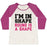 Virgin Teez  Baseball Tee Women's Tri-Blend Baseball Tee / small / Oatmeal / Berry I'M IN SHAPE WOMEN'S TRI-BLEND BASEBALL TEE