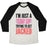 Virgin Teez  Baseball Tee Unisex Tri-Blend Baseball Tee / small / Oatmeal / Black I'M JUST A SKINNY GIRL TRYING TO GET JACKED UNISEX TRI-BLEND BASEBALL TEE