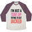 Virgin Teez  Baseball Tee Unisex Tri-Blend Baseball Tee / small / Oatmeal / Maroon I'M JUST A SKINNY GIRL TRYING TO GET JACKED UNISEX TRI-BLEND BASEBALL TEE