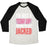 Virgin Teez  Baseball Tee Unisex Tri-Blend Baseball Tee / small / Oatmeal / Black I'M JUST A SKINNY GIRL TRYING TO GET JACKED UNISEX TRI-BLEND BASEBALL TEE