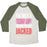 Virgin Teez  Baseball Tee Unisex Tri-Blend Baseball Tee / small / Oatmeal / Moss I'M JUST A SKINNY GIRL TRYING TO GET JACKED UNISEX TRI-BLEND BASEBALL TEE