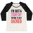Virgin Teez  Baseball Tee Women's Tri-Blend Baseball Tee / small / Oatmeal / Black I'M JUST A SKINNY GIRL TRYING TO GET JACKED WOMEN'S TRI-BLEND BASEBALL TEE
