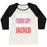 Virgin Teez  Baseball Tee Women's Tri-Blend Baseball Tee / small / Oatmeal / Black I'M JUST A SKINNY GIRL TRYING TO GET JACKED WOMEN'S TRI-BLEND BASEBALL TEE