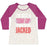 Virgin Teez  Baseball Tee Women's Tri-Blend Baseball Tee / small / Oatmeal / Berry I'M JUST A SKINNY GIRL TRYING TO GET JACKED WOMEN'S TRI-BLEND BASEBALL TEE