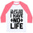 Virgin Teez  Baseball Tee Unisex Classic Baseball Tee / x-small / White/Neon Pink I'M JUST HERE BECAUSE I HAVE NO LIFE UNISEX CLASSIC BASEBALL TEE