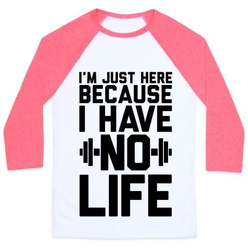 Virgin Teez  Baseball Tee Unisex Classic Baseball Tee / x-small / White/Neon Pink I'M JUST HERE BECAUSE I HAVE NO LIFE UNISEX CLASSIC BASEBALL TEE