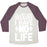 Virgin Teez  Baseball Tee Unisex Tri-Blend Baseball Tee / small / Oatmeal / Maroon I'M JUST HERE BECAUSE I HAVE NO LIFE UNISEX TRI-BLEND BASEBALL TEE