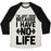 Virgin Teez  Baseball Tee Unisex Tri-Blend Baseball Tee / small / Oatmeal / Black I'M JUST HERE BECAUSE I HAVE NO LIFE UNISEX TRI-BLEND BASEBALL TEE