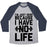 Virgin Teez  Baseball Tee Unisex Tri-Blend Baseball Tee / small / Athletic Gray / Navy I'M JUST HERE BECAUSE I HAVE NO LIFE UNISEX TRI-BLEND BASEBALL TEE