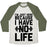 Virgin Teez  Baseball Tee Unisex Tri-Blend Baseball Tee / small / Oatmeal / Moss I'M JUST HERE BECAUSE I HAVE NO LIFE UNISEX TRI-BLEND BASEBALL TEE
