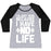 Virgin Teez  Baseball Tee Women's Tri-Blend Baseball Tee / small / Athletic Gray / Black I'M JUST HERE BECAUSE I HAVE NO LIFE WOMEN'S TRI-BLEND BASEBALL TEE