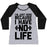 Virgin Teez  Baseball Tee Women's Tri-Blend Baseball Tee / small / Athletic Gray / Black I'M JUST HERE BECAUSE I HAVE NO LIFE WOMEN'S TRI-BLEND BASEBALL TEE