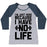Virgin Teez  Baseball Tee Women's Tri-Blend Baseball Tee / small / Athletic Gray / Navy I'M JUST HERE BECAUSE I HAVE NO LIFE WOMEN'S TRI-BLEND BASEBALL TEE