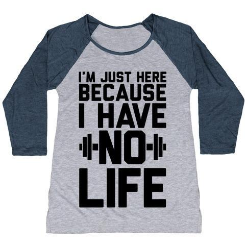 Virgin Teez  Baseball Tee Women's Tri-Blend Baseball Tee / small / Athletic Gray / Navy I'M JUST HERE BECAUSE I HAVE NO LIFE WOMEN'S TRI-BLEND BASEBALL TEE