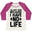 Virgin Teez  Baseball Tee Women's Tri-Blend Baseball Tee / small / Oatmeal / Berry I'M JUST HERE BECAUSE I HAVE NO LIFE WOMEN'S TRI-BLEND BASEBALL TEE