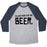 Virgin Teez  Baseball Tee Unisex Tri-Blend Baseball Tee / small / Athletic Gray / Navy I'M JUST HERE FOR THE BEER UNISEX TRI-BLEND BASEBALL TEE