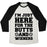Virgin Teez  Baseball Tee Unisex Tri-Blend Baseball Tee / small / Oatmeal / Black I'M JUST HERE FOR THE BUTTS AND WIENERS UNISEX TRI-BLEND BASEBALL TEE