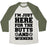 Virgin Teez  Baseball Tee Unisex Tri-Blend Baseball Tee / small / Oatmeal / Moss I'M JUST HERE FOR THE BUTTS AND WIENERS UNISEX TRI-BLEND BASEBALL TEE