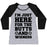 Virgin Teez  Baseball Tee Women's Tri-Blend Baseball Tee / small / Athletic Gray / Black I'M JUST HERE FOR THE BUTTS AND WIENERS WOMEN'S TRI-BLEND BASEBALL TEE