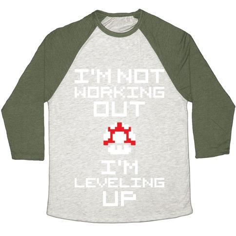 Virgin Teez  Baseball Tee Unisex Tri-Blend Baseball Tee / small / Oatmeal / Moss I'M LEVELING UP UNISEX TRI-BLEND BASEBALL TEE
