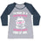 Virgin Teez  Baseball Tee Women's Tri-Blend Baseball Tee / small / Athletic Gray / Navy I'M MORE OF A PROTEIN SHAKE AND RUNNING SHOES KINDA OF GIRL WOMEN'S TRI-BLEND BASEBALL TEE