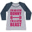 Virgin Teez  Baseball Tee Women's Tri-Blend Baseball Tee / small / Athletic Gray / Navy I'M NO GYM BUNNY WOMEN'S TRI-BLEND BASEBALL TEE