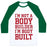 Virgin Teez  Baseball Tee Unisex Classic Baseball Tee / x-small / White/Dark Green I'M NOT A BODY BUILDER, I'M BODY BUILT UNISEX CLASSIC BASEBALL TEE