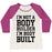 Virgin Teez  Baseball Tee Women's Tri-Blend Baseball Tee / small / Oatmeal / Berry I'M NOT A BODY BUILDER, I'M BODY BUILT WOMEN'S TRI-BLEND BASEBALL TEE