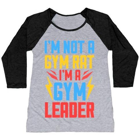 Virgin Teez  Baseball Tee Women's Tri-Blend Baseball Tee / small / Athletic Gray / Black I'M NOT A GYM RAT I'M A GYM LEADER WOMEN'S TRI-BLEND BASEBALL TEE