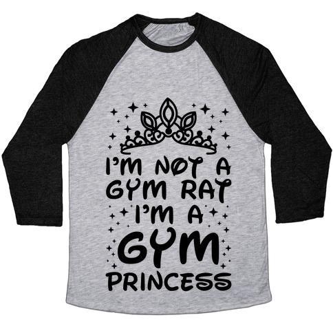 Virgin Teez  Baseball Tee Unisex Tri-Blend Baseball Tee / small / Athletic Gray / Black I'M NOT A GYM RAT I'M A GYM PRINCESS UNISEX TRI-BLEND BASEBALL TEE