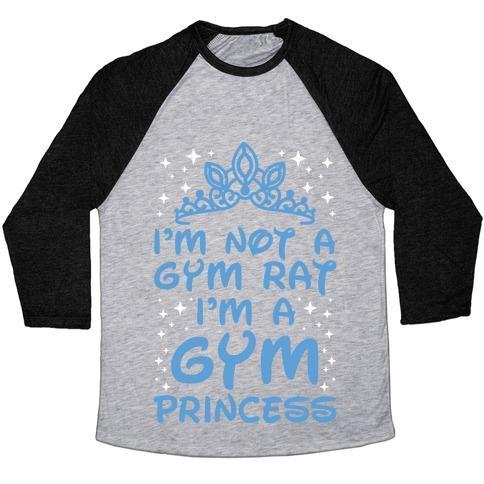 Virgin Teez  Baseball Tee Unisex Tri-Blend Baseball Tee / small / Athletic Gray / Black I'M NOT A GYM RAT I'M A GYM PRINCESS UNISEX TRI-BLEND BASEBALL TEE