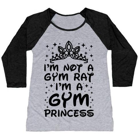 Virgin Teez  Baseball Tee Women's Tri-Blend Baseball Tee / small / Athletic Gray / Black I'M NOT A GYM RAT I'M A GYM PRINCESS WOMEN'S TRI-BLEND BASEBALL TEE