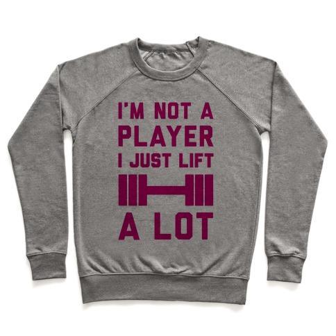 Virgin Teez  Pullover Crewneck Sweatshirt / x-small / Heathered Gray I'M NOT A PLAYER CREWNECK SWEATSHIRT