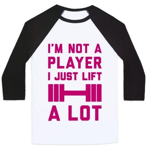 Virgin Teez  Baseball Tee Unisex Classic Baseball Tee / x-small / White/Black I'M NOT A PLAYER UNISEX CLASSIC BASEBALL TEE