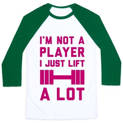 Virgin Teez  Baseball Tee Unisex Classic Baseball Tee / x-small / White/Dark Green I'M NOT A PLAYER UNISEX CLASSIC BASEBALL TEE