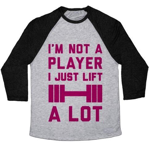 Virgin Teez  Baseball Tee Unisex Tri-Blend Baseball Tee / small / Athletic Gray / Black I'M NOT A PLAYER UNISEX TRI-BLEND BASEBALL TEE