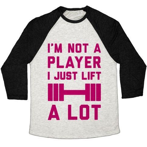 Virgin Teez  Baseball Tee Unisex Tri-Blend Baseball Tee / small / Oatmeal / Black I'M NOT A PLAYER UNISEX TRI-BLEND BASEBALL TEE