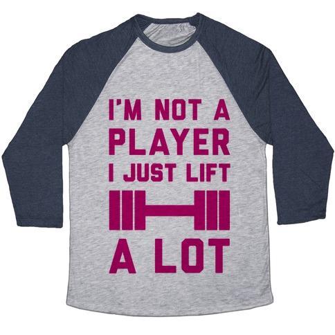 Virgin Teez  Baseball Tee Unisex Tri-Blend Baseball Tee / small / Athletic Gray / Navy I'M NOT A PLAYER UNISEX TRI-BLEND BASEBALL TEE