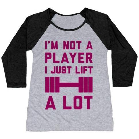 Virgin Teez  Baseball Tee Women's Tri-Blend Baseball Tee / small / Athletic Gray / Black I'M NOT A PLAYER WOMEN'S TRI-BLEND BASEBALL TEE