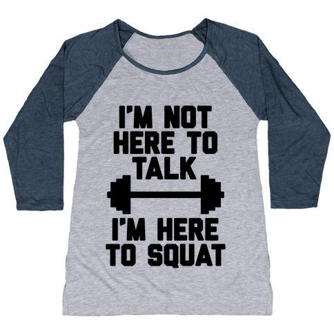 Virgin Teez  Baseball Tee Women's Tri-Blend Baseball Tee / small / Athletic Gray / Navy I'M NOT HERE TO TALK I'M HERE TO SQUAT WOMEN'S TRI-BLEND BASEBALL TEE