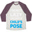Virgin Teez  Baseball Tee Unisex Tri-Blend Baseball Tee / small / Oatmeal / Maroon I'M NOT LAZY, I'M JUST IN CHILD'S POSE UNISEX TRI-BLEND BASEBALL TEE