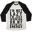 Virgin Teez  Baseball Tee Unisex Tri-Blend Baseball Tee / small / Oatmeal / Black I'M NOT LAZY I'M JUST WORKING ON MY POTENTIAL ENERGY UNISEX TRI-BLEND BASEBALL TEE