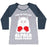 Virgin Teez  Baseball Tee Women's Tri-Blend Baseball Tee / small / Athletic Gray / Navy I MAY BE CUTE BUT ALPACA MEAN PUNCH! WOMEN'S TRI-BLEND BASEBALL TEE