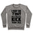 Virgin Teez  Pullover Crewneck Sweatshirt / x-small / Heathered Gray I MAY BE TINY BUT I CAN STILL KICK YOUR ASS CREWNECK SWEATSHIRT